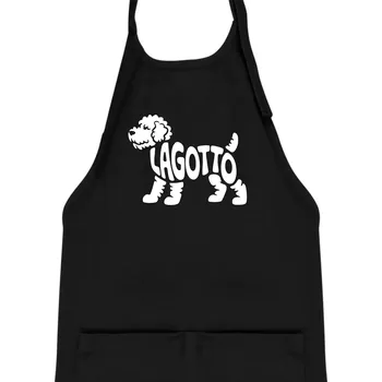Kuchyňská zástěra Lagotto nápis v těle - Dětská zástěra na vaření - Univerzální velikost ( Černá )