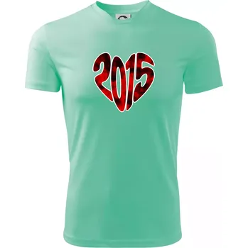 Pánské tričko 2015 v srdci - Pánské triko Fantasy sportovní (dresovina) - S ( Mátová )