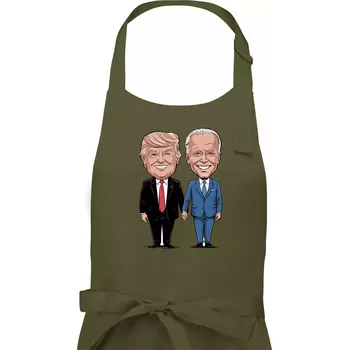 Kuchyňská zástěra Trump a Biden - velký kamarádi - Dámská zástěra na vaření - Univerzální velikost ( Khaki )