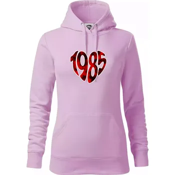 Dámská mikina 1985 v srdci - Mikina dámská Cape s kapucí - M ( Orchid )