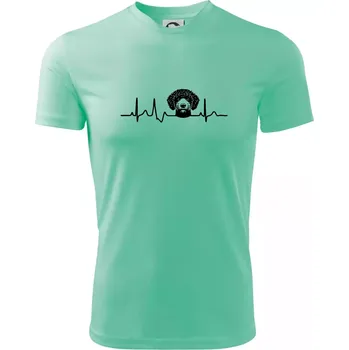 Pánské tričko Lagotto romagnolo hlava EKG - Pánské triko Fantasy sportovní (dresovina) - XL ( Mátová )