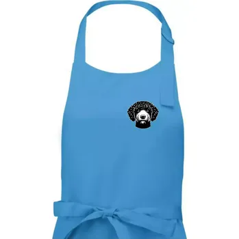 Kuchyňská zástěra Lagotto romagnolo hlava na prsu - Dámská zástěra na vaření - Univerzální velikost ( Světlý tyrkys )