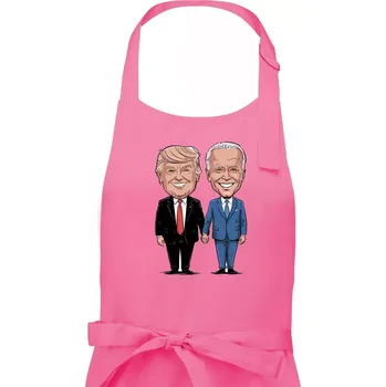 Kuchyňská zástěra Trump a Biden - velký kamarádi - Dámská zástěra na vaření - Univerzální velikost ( Růžová )