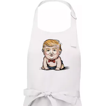 Kuchyňská zástěra Baby trump - Dámská zástěra na vaření - Univerzální velikost ( Bílá )