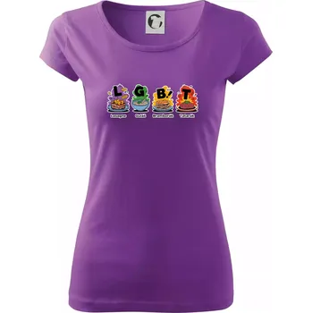 Dámské tričko LGBT - Lasagne, Guláš, Bramborák, Tatarák - Dámské triko Pure - XS ( Fialová )