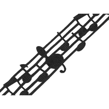 Stuha Prýmek vysekávaný / stuha noty šíře 30 mm Varianta: Černá, Balení: 18 m