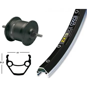 Plášť na kolo OEM přední zapletené kolo 26x1.75' Shimano NX-32 pevná osa ZX 19 (černá)