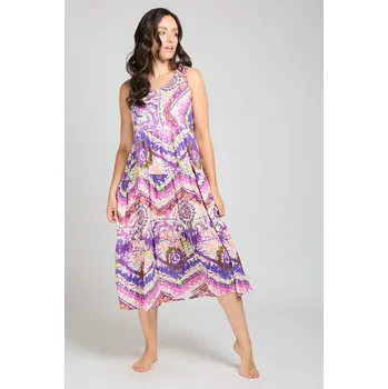 Dámské šaty Lady Belty dlouhé letní šaty - BELUNICO/potisk / S BEL3X074