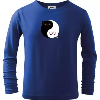 Chlapecké tričko Kočky jin jang barevné - Triko dětské Long Sleeve - 122 cm/6 let ( Královská modrá )