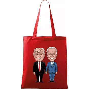 Nákupní taška Trump a Biden - velký kamarádi - Taška bavlněná - 42 x 38 cm ( Červená )