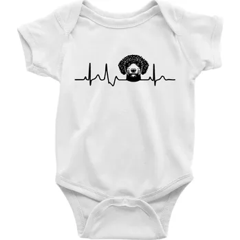 Kojenecké oblečení Lagotto romagnolo hlava EKG - Body kojenecké s krátkým rukávem - Krátký r. 12-18 měs ( Bílá )