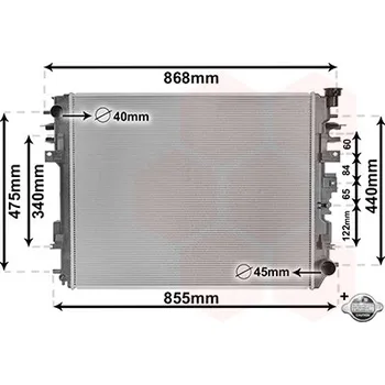 Chladič motoru Chladič, chlazení motoru VAN WEZEL 20012708