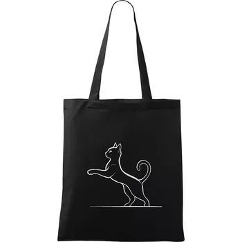 Nákupní taška Osvícená kočka na zadních - Taška bavlněná - 42 x 38 cm ( Černá )