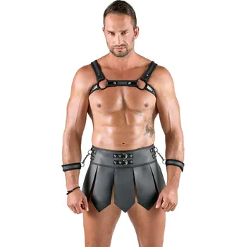 Pánské erotické prádlo Svenjoyment Gladiator Skirt & Chest Harness Set 2180545 Black Velikost S