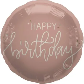 Balónek Foliový balonek Happy Birthday - Crème Rose 45 cm