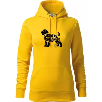 Dámská mikina Lagotto romagnolo nápis v těle - Mikina dámská Cape s kapucí - XL ( Žlutá )