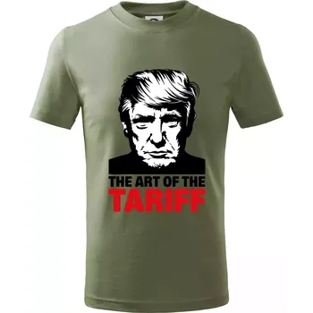 Chlapecké oblečení Trump The art of the tariff - Tričko dětské bavlněné - 146 cm/10 let ( Khaki )