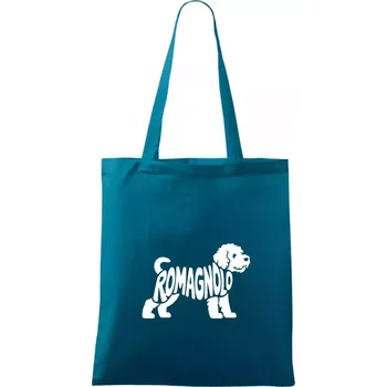 Romagnolo nápis v těle - Taška bavlněná - 42 x 38 cm ( Petrolejová )