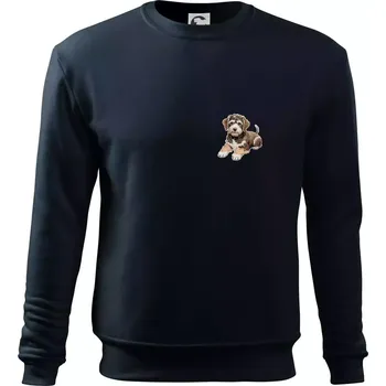 Chlapecké tričko Lagotto romagnolo ležicí vyšívaný na prsu - Mikina Essential dětská - 146 cm/10 let ( Námořní modrá (velmi tmavá - téměř černá) )