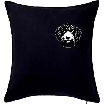 Polštář Lagotto romagnolo hlava na prsu - Polštář 50x50 - 50x50 - Pouze potah ( Černá )