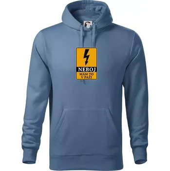 Pánská mikina Elektrikář - neboj mám to v paži - Mikina pánská Cape s kapucí - 5XL ( Denim )