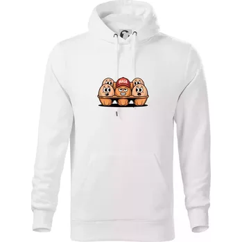 Pánská mikina Trumps Eggs - Mikina pánská Cape s kapucí - S ( Bílá )