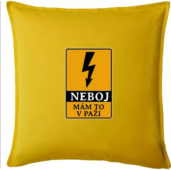 Polštář Elektrikář - neboj mám to v paži - Polštář 50x50 - 50x50 - Pouze potah ( Žlutá )