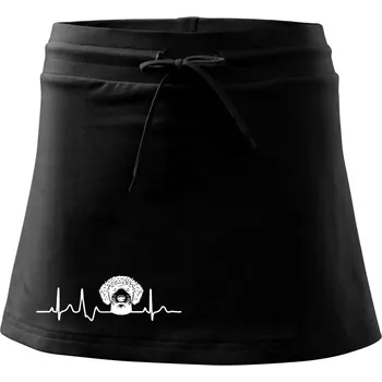 Dámská sukně Lagotto romagnolo hlava EKG - Sportovní sukně - two in one - M ( Černá )