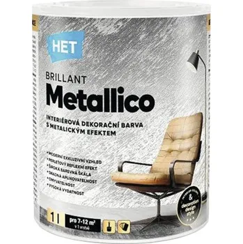 barva na zeď Interierová disperzní barva Brillant Metallico Gold 1 l metalický efekt