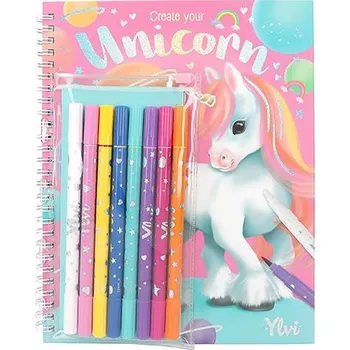 omalovánky Kreativní sešit s oboustrannými fixy Ylvi Create your Unicorn