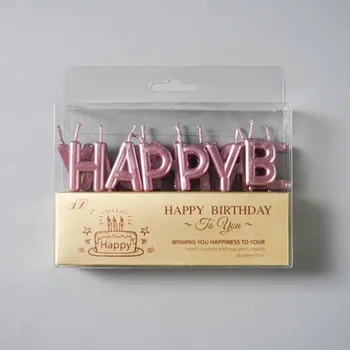 Dortová svíčka Dortisimo Svíčky Happy Birthday růžovo-zlaté (13 ks)