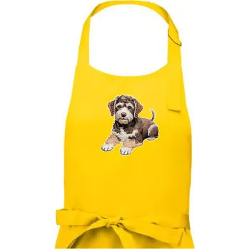 Kuchyňská zástěra Lagotto romagnolo vyšívaný velký - Pánská zástěra na vaření - Univerzální velikost ( Žlutá )