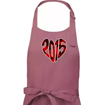 Kuchyňská zástěra 2015 v srdci - Pánská zástěra na vaření - Univerzální velikost ( Starorůžová )