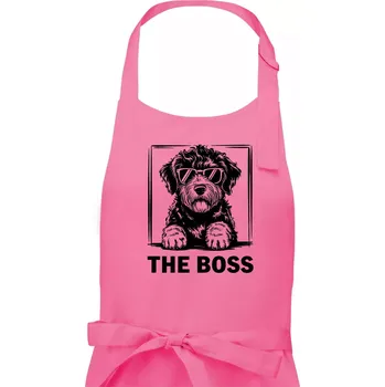Kuchyňská zástěra Lagotto romagnolo the boss - Dámská zástěra na vaření - Univerzální velikost ( Růžová )