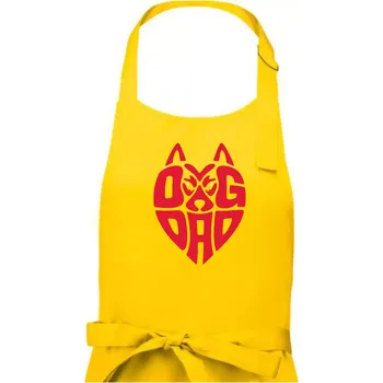 Kuchyňská zástěra Dog dad nápis v hlavě - Pánská zástěra na vaření - Univerzální velikost ( Žlutá )