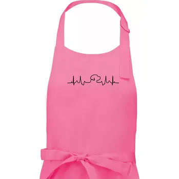 Kuchyňská zástěra Labrador EKG - Dámská zástěra na vaření - Univerzální velikost ( Růžová )