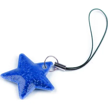 Reflexní přívěsek / taháček hvězda Varianta: 10 (04B) modrá reflexní, Balení: 1 ks