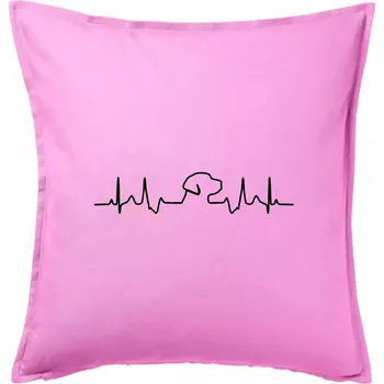 Polštář Labrador EKG - Polštář 50x50 - 50x50 - Pouze potah ( Růžová )