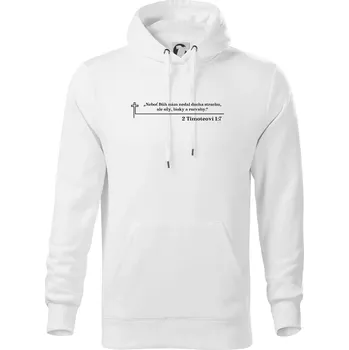 Pánská mikina Citáty z bible - 2 Timoteovi 1:7 - Mikina pánská Cape s kapucí - 5XL ( Bílá )