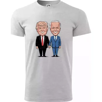 Pánské tričko Trump a Biden - velký kamarádi - Triko extra velké (5-8XL) - 8XL ( Světlešedý Melír )