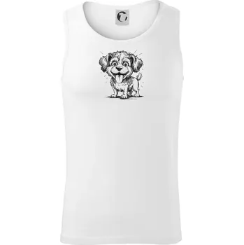 Lagotto romagnolo karikatura vypláznutý jazyk - Tílko pánské Core - M ( Bílá )