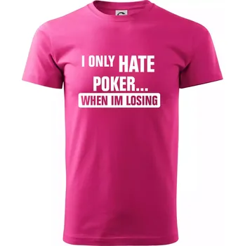 Pánské oblečení Hate poker - Klasické pánské triko vyšší gramáže - XS ( Purpurová )