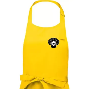 Kuchyňská zástěra Lagotto romagnolo hlava na prsu - Dámská zástěra na vaření - Univerzální velikost ( Žlutá )