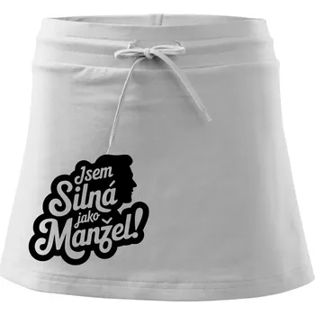 Dámská sukně Jsem silná jako manžel - Sportovní sukně - two in one - M ( Bílá )