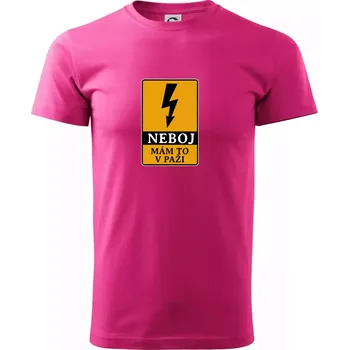 Pánská móda Elektrikář - neboj mám to v paži - Klasické pánské triko vyšší gramáže - L ( Purpurová )