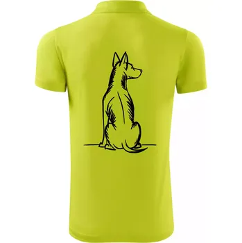 Pánská košile Pes kreslený zezadu - Polokošile Victory sportovní (dresovina) - 3XL ( Limetková )