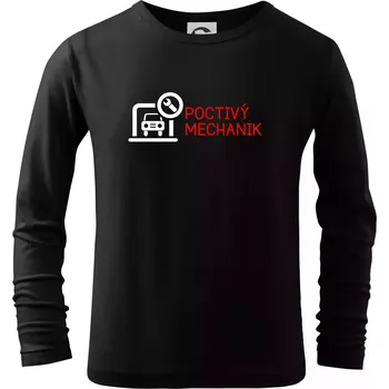 Poctivý mechanik - Triko dětské Long Sleeve - 158 cm/12 let ( Černá )
