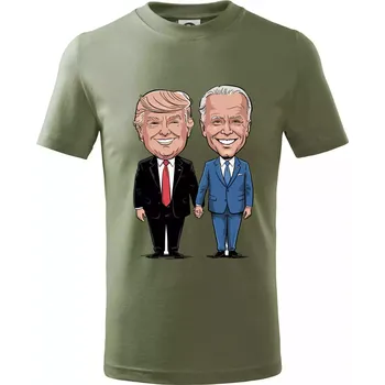 Trump a Biden - velký kamarádi - Tričko dětské bavlněné - 122 cm/6 let ( Khaki )