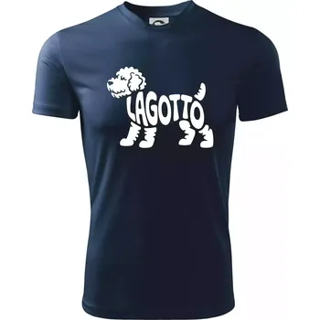Lagotto nápis v těle - Dětské triko sportovní (dresovina) - 134 cm/8 let ( Námořní modrá (velmi tmavá - téměř černá) )