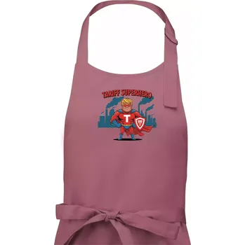 Kuchyňská zástěra Tariff Superhero Trump - Dámská zástěra na vaření - Univerzální velikost ( Starorůžová )
